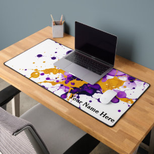 Fluid Ink Gold Marble Modern Desk Mat