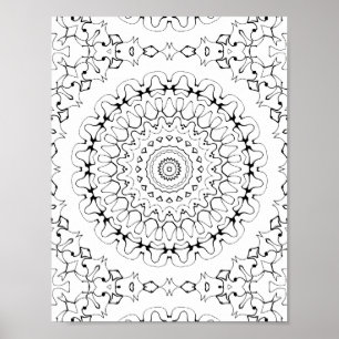 Fluid Ink Ripple Colouring Page Pattern Artwork Poster