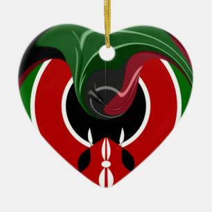 Fluid Kenya Flag Hakuna Matata Ceramic Tree Decoration