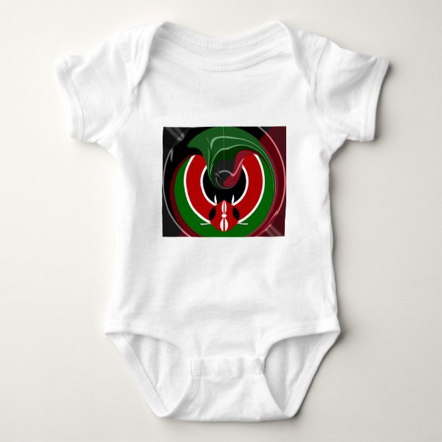 Fluid Kenyan Flag: A Modern Design Baby Bodysuit (Front)