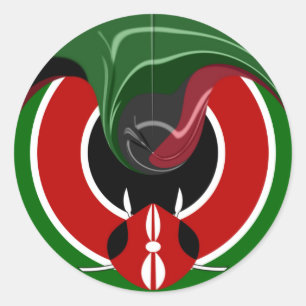 Fluid Kenyan Flag: A Modern Design Classic Round Sticker