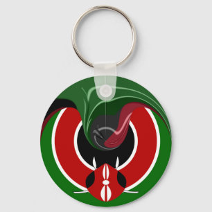 Fluid Kenyan Flag: A Modern Design Key Ring