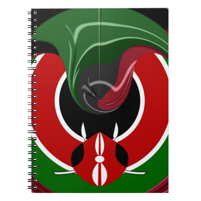 Fluid Kenyan Flag: A Modern Design Notebook (Front)