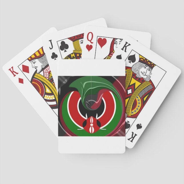Fluid Kenyan Flag: A Modern Design Playing Cards (Back)