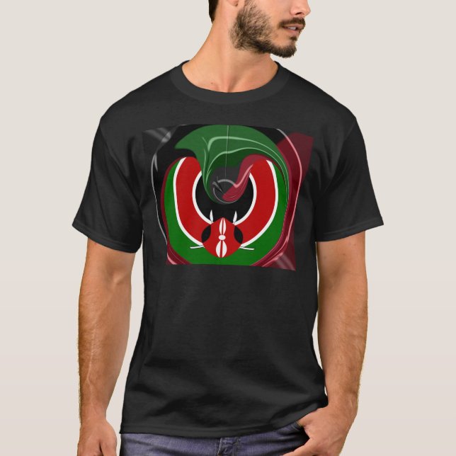 Fluid Kenyan Flag: A Modern Design T-Shirt (Front)