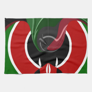 Fluid Kenyan Flag: A Modern Design Tea Towel