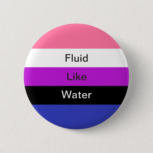 Fluid Like Water Genderfluid Pride Button (Front)