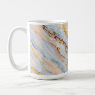 Fluid Marble in Tones of Gray, Peach and Gold Coffee Mug