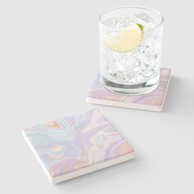 fluid marble stone coaster (Side)