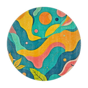 Fluid Organic Shapes Art Cutting Board