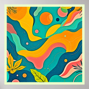 Fluid Organic Shapes Art Poster