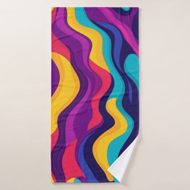Fluid paint abstract flow bath towel (Bath Towel)