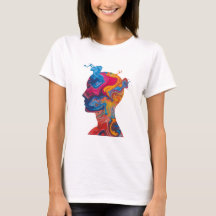 Fluid Paint Waves & Abstract Head – Women’s Basic 