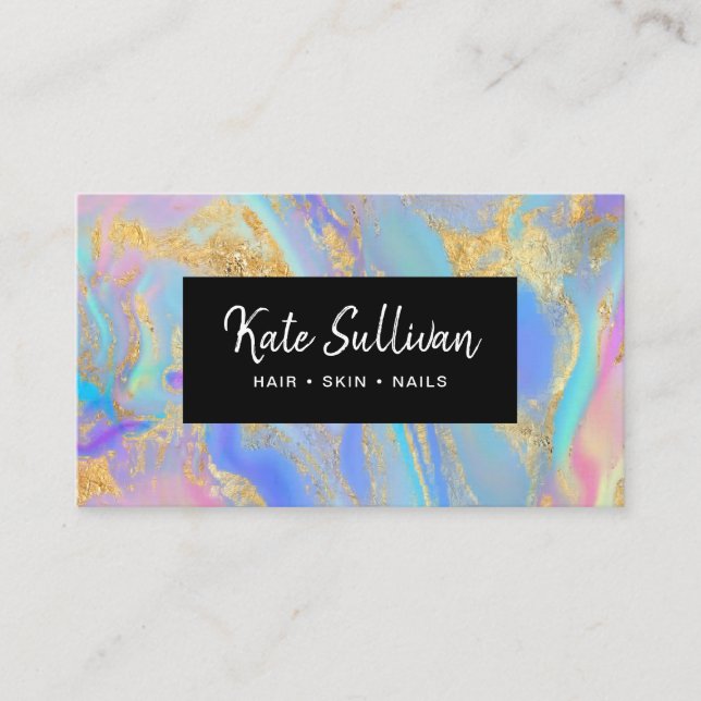 fluid pastel colours hair skin nails business card (Front)