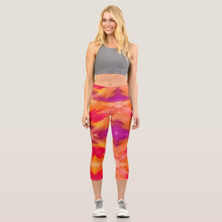 Fluid Watercolor Penciling Art Leggings
