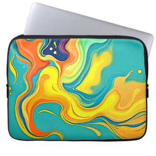 Fluidity of Joy: Abstract Waves Laptop Sleeve