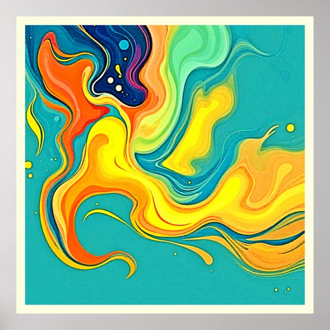 Fluidity of Joy: Abstract Waves Poster (Front)