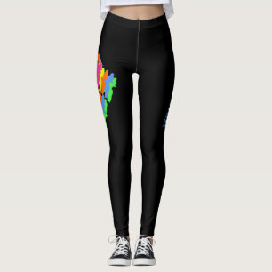 Fluorescent Aotearoa New Zealand Kiwi Design Leggings
