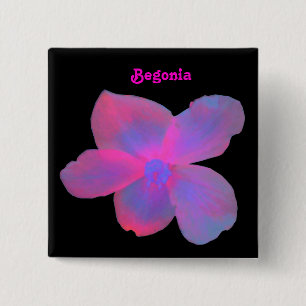 Fluorescent Begonia Customisable Button