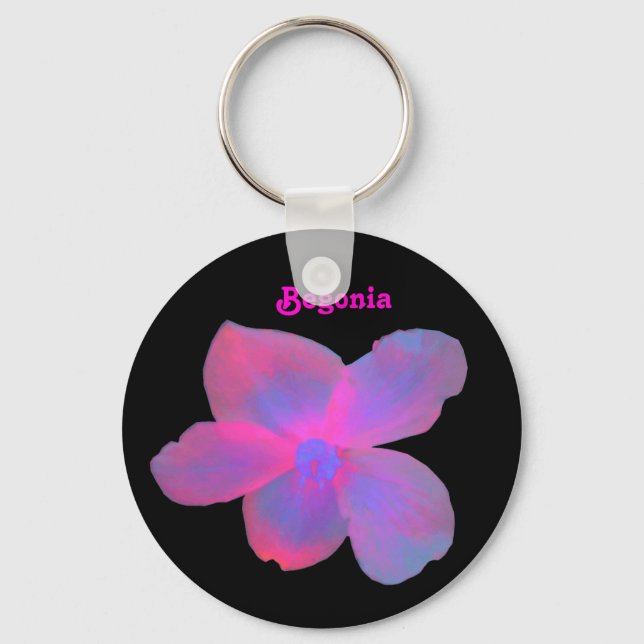 Fluorescent Begonia Customisable Keychain (Front)