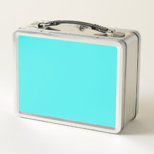 Fluorescent Blue Metal Lunch Box