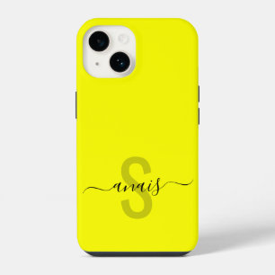 Fluorescent Bright Colour Monogram Name iPhone 14 Case