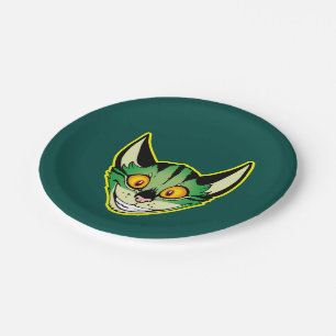 Fluorescent Cartoon Cat Paper Plates
