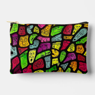 Fluorescent Cartoon Weird Faces Drawing Accessory Pouch