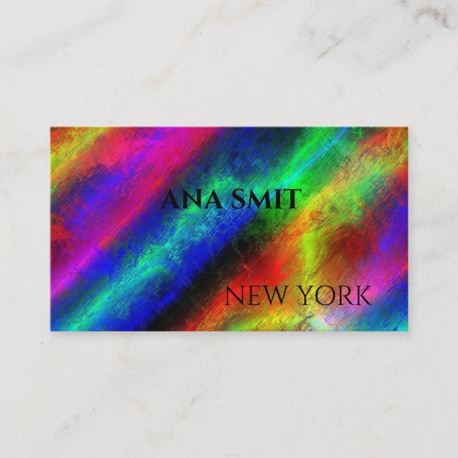 Fluorescent colour spectrum business card (Front)