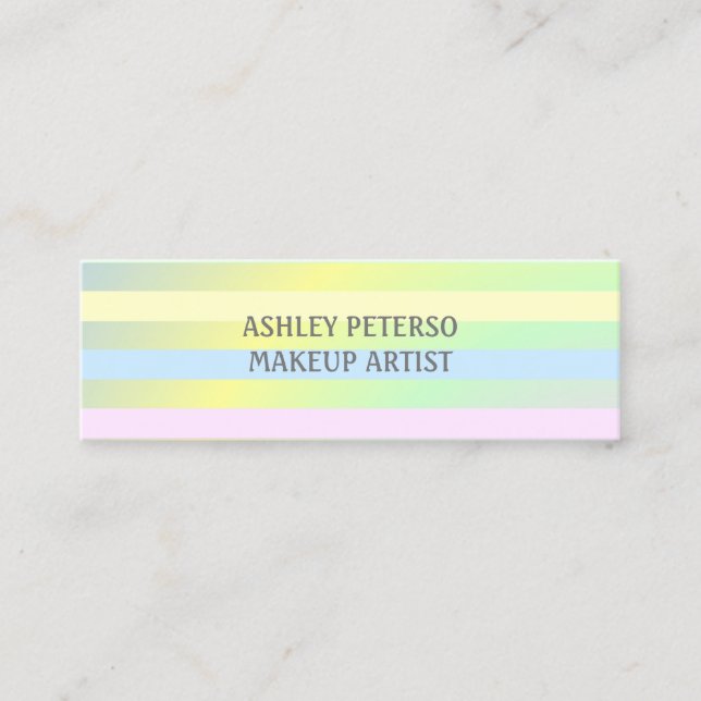 Fluorescent elegant rainbow colours mini business  mini business card (Front)
