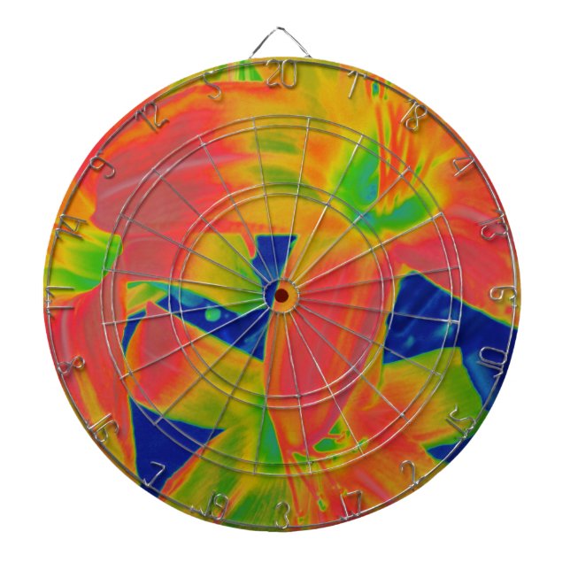 fluorescent flowers dartboard (Front)