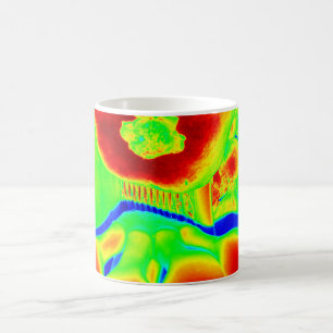 fluorescent fruit coffee mug