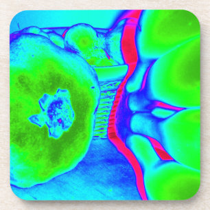 fluorescent fruit green coaster