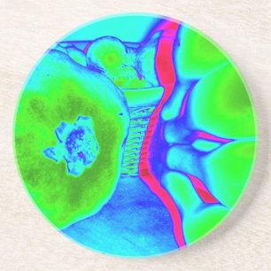 fluorescent fruit green coaster