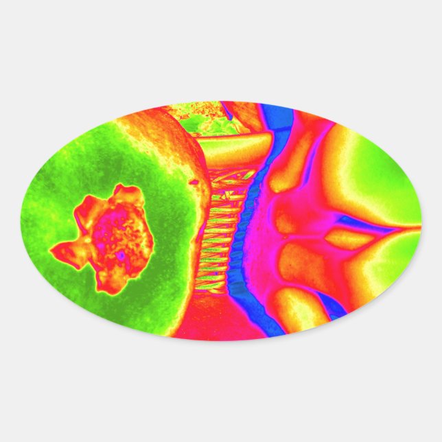 fluorescent fruit oval sticker (Front)