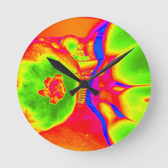 fluorescent fruit round clock (Front)