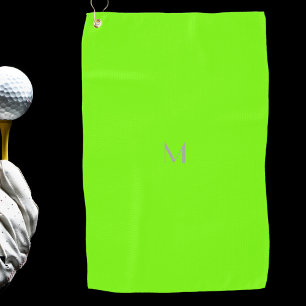 fluorescent green - add monogram golf towel
