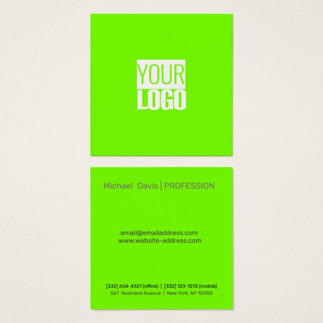 fluorescent green - add your  logo  (Front & Back)