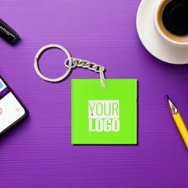 fluorescent green - add your  logo  key ring (Creator Uploaded)