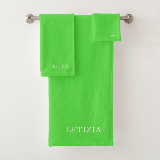 Fluorescent Green Bath Towel Set (Insitu)