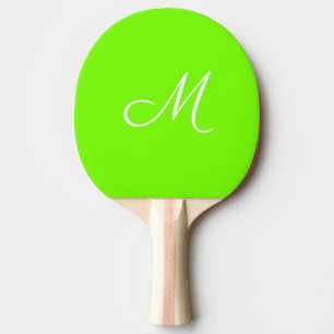 fluorescent green  -  monogrammed  ping pong paddle