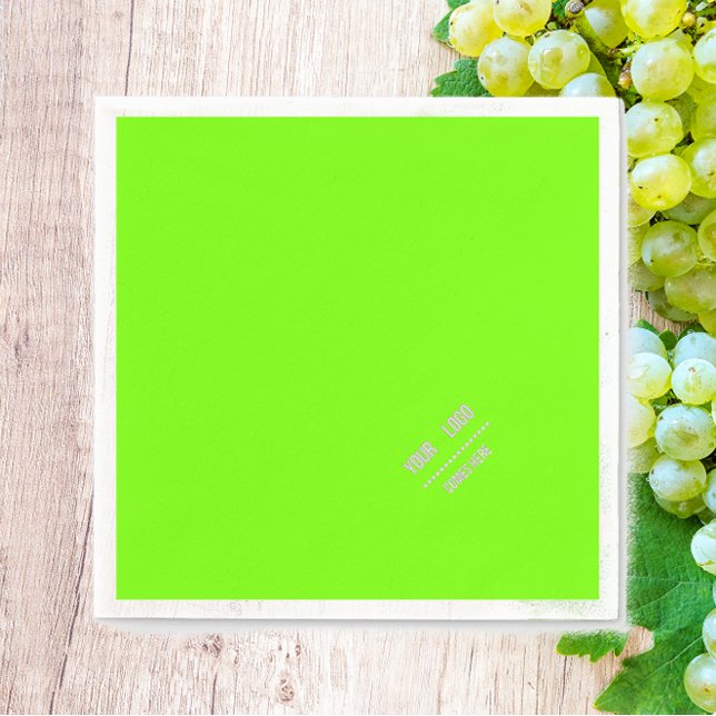 fluorescent  green solid colour -  add logo napkin (Creator Uploaded)