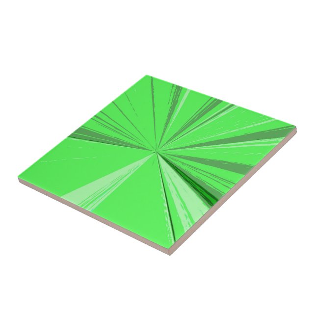 Fluorescent Green Vanishing Point Ceramic Tile (Side)