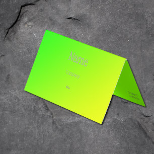 fluorescent green-yellow gradient business card