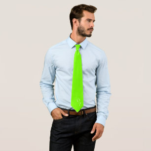 Fluorescent green - your monograms tie