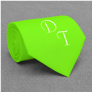 Fluorescent green - your monograms tie