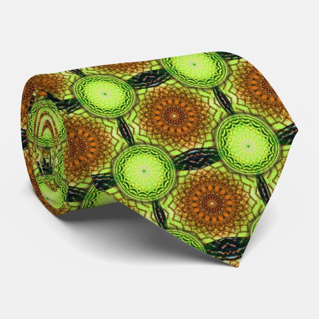 Fluorescent Kaleidoscopic Men's Neck Tie (Rolled)