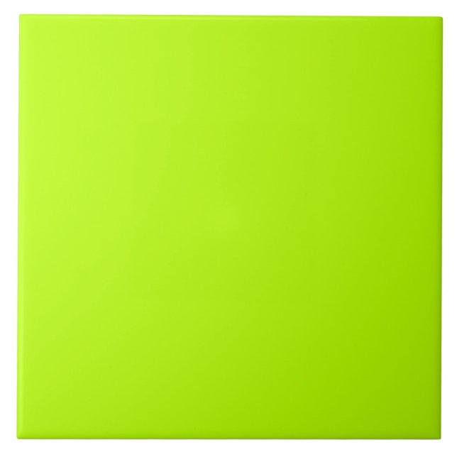 Fluorescent Lime Green Neon Yellow Personalised Ceramic Tile (Front)