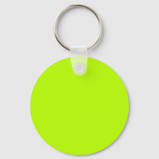 Fluorescent Lime Green Neon Yellow Personalised Key Ring (Front)
