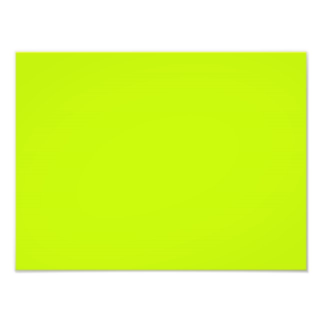 Fluorescent Lime Green Neon Yellow Personalised Photo Print (Front)